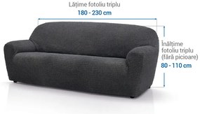 Huse super elastice RUBINIA antracit fotoliu triplu (l. 180 - 230 cm)