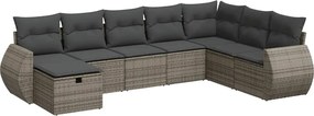 vidaXL Set canapele de grădină cu perne, 8 piese, gri, poliratan