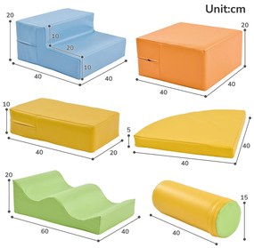 Set de 6 blocuri mari pentru joacă și cățărat, Multicolor | Aosom Romania