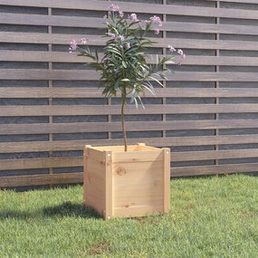 Jardiniera de gradina, 40x40x40 cm, lemn masiv de pin Maro, 1, Maro