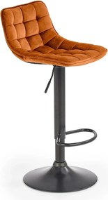 Scaun bar inalt H95, scortisoara - Bluvel 4215/negru, stofa catifelata
