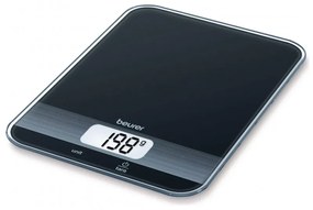 Cantar de bucatarie Beurer KS 19 Black, Pana la 5 kg, Tare, Control tactil, LCD, Sticla, Subtire, Negru