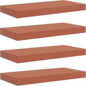 vidaXL Raft de perete 4 pcs Roșu 50 x 23 x 4 cm Lemn compozit
