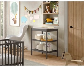 Masă de înfășat gri antracit din lemn de fag Dino – Vipack