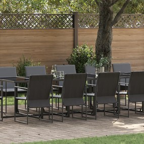 Set de dining pentru grădină vitaXL 18 piese cu perne din oțel și textilenă
