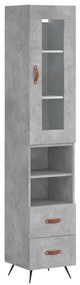 3199277 vidaXL Dulap înalt, gri beton, 34,5x34x180 cm, lemn prelucrat