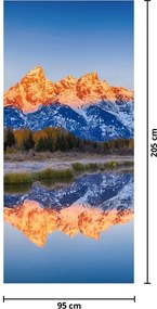 Fototapet pentru ușă - Creste montane înzăpezite (95x205cm)