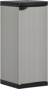 vidaXL Dulap de depozitare grădină, cu 1 raft, gri/negru, 35x40x85 cm