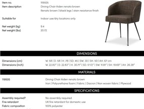 Scaun elegant design LUX Aiden, Renato brown