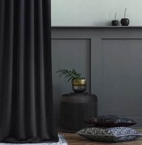 Draperie pentru dormitor culoarea neagră, 140 x 250 cm