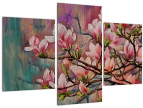 Tablou - Pictură în ulei, Sakura în floare (90x60 cm)