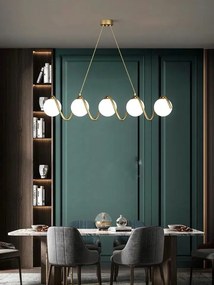 Lustra led Premium Gold,5 Globuri, 80 cm