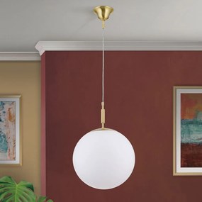 Lustra, Pendul realizat manual ARTDESIGN 30cm, alama mat/ alb opac