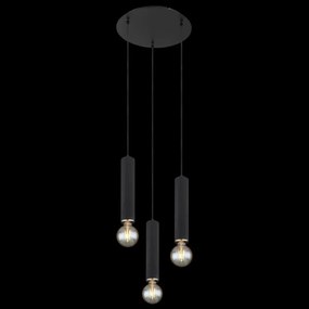 Lustră pe cablu MARION 3xE27/60W/230V lemn negru Globo 15499-3H
