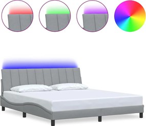 vidaXL Cadru de pat fără saltea, Hanko, gri deschis, 180x200 cm, textil