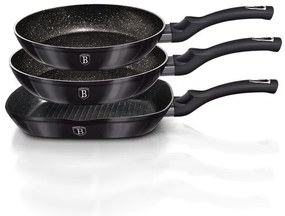 Set 3 tigai marmorate antiaderente Berlinger Haus Carbon Pro BH 6904, curatare usoara, inductie