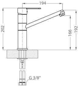 Baterie de chiuvetă ALVEUS 1119875 ZENIT 20,2 cm negru