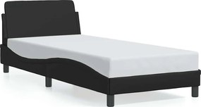 vidaXL Cadru de pat, Dover, negru, 90x190 cm, piele ecologică