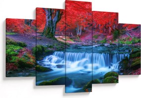Tablou - Cascada în pădurea roșie (150x105 cm)