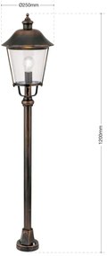 Lampă de exterior Orion AL 11K/360.44 KENZO 1xE27/100W/230V IP44 bronz/patină