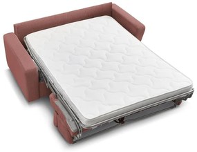 Canapea roz extensibilă cu tapițerie din catifea reiată 195 cm Monaco – Bobochic Paris