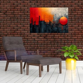 Tablou - Pictura abstractă a orașului (90x60 cm)