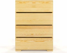 Comodă lemn masiv TerraCraft Pin 4 Sertare, 80 × 45 × 108 cm - Natural