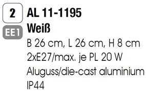 Aplica de perete sau tavan exterior, protectie IP44, Henry alb
