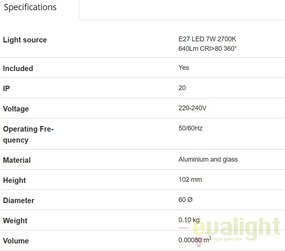 Bec LED STANDARD MATT E27 7W 2700K 17463