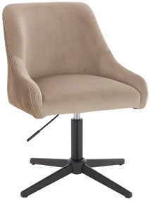 HR920CROSS Scaun Latte din Catifea cu Bază Neagră
