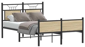 vidaXL Cadru pat fără saltea stejar sonoma 120x190 cm, lemn prelucrat