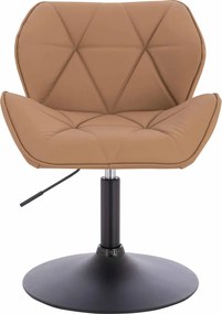 HR111N Scaun Caramel Piele Ecologica Premium Soft cu Bază Neagră