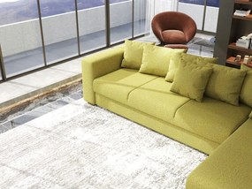 Colțar extensibil dumonde cu ladă de depozitare si sezut confortabil din spuma high-density, Gloria Enjoy Green II 320x183 cm