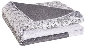 Cuvertură cu 2 fețe din microfibră DecoKing Alhambra, 220 x 240 cm, alb - gri