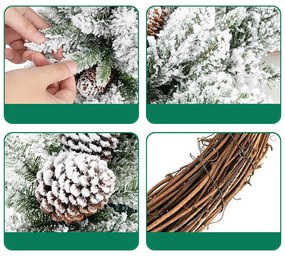 Coroniță de iarnă cu zăpadă și lumini LED calde