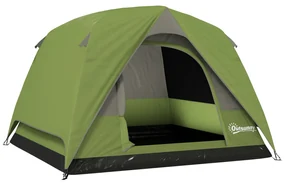 Outsunny Cort de Camping pentru 3 Persoane cu Buzunare și Geantă de Transport, 200x200x135 cm, Verde | Aosom Romania
