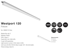 Plafoniera LED design liniar IP65 Westport 120 / 23W 49666110 NL