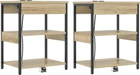 vidaXL Dulap de noapte 2 pcs Stejar Sonoma 41 x 31 x 51 cm