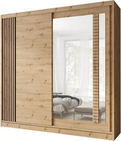 Dulap usi glisante 200 cm ARTIZ, stejar artisan, PAL, cu 2 usi