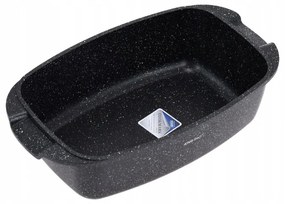 Oala tip roaster pentru cuptor si plita Kinghoff KH 1608, 5,5 litri, Capac cu dozator, Finisaj marmura, Inductie, Negru