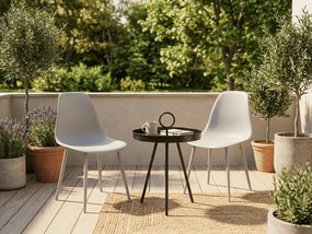 Set de gradina OSAKA SIRVON - 2 scaune si masa rotunda, gri deschis
