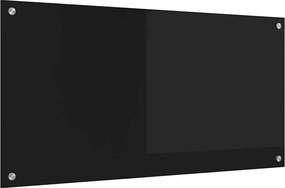 vidaXL Panou de bucătărie Negru 100 x 50 cm sticlă securizată
