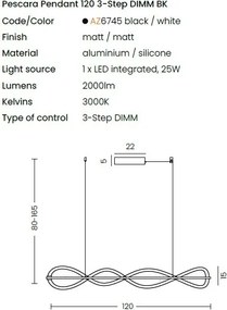Lustra LED suspendata design modern PESCARA 120 3-STEP DIMM