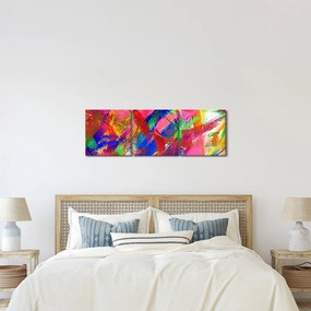 Tablou - Abstract colorat (cu ceas) (90x30 cm)