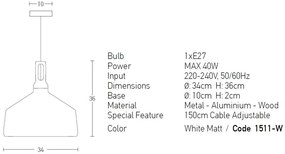 Lustra, Pendul design nordic White