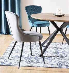Masa de dining din stejar cu picioare negre ASTER 120x120