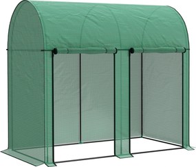 Outsunny Seră de grădină 2 m² dim. 2L x 1l x 1,78H m 2 Uși cu fermoar rulabile Oțel PE Densitate înaltă 140 g/m² Anti-UV alb | Aosom Romania