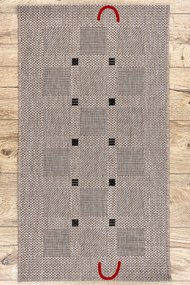 Covor sisal Floorlux 20079 Pătrat argintiu si negru - SECUNDAR-COTATI PRODUSUL