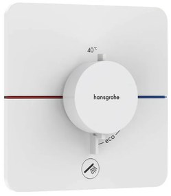 Baterie dus termostatata incastrata alb mat Hansgrohe ShowerSelect Comfort Q 1 functie si iesire suplimentara