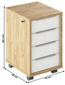 Dulap Birou RIOMA TYP 30 Stejar Artisan/Alb